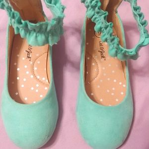 Ballet Shoes. Bluish green